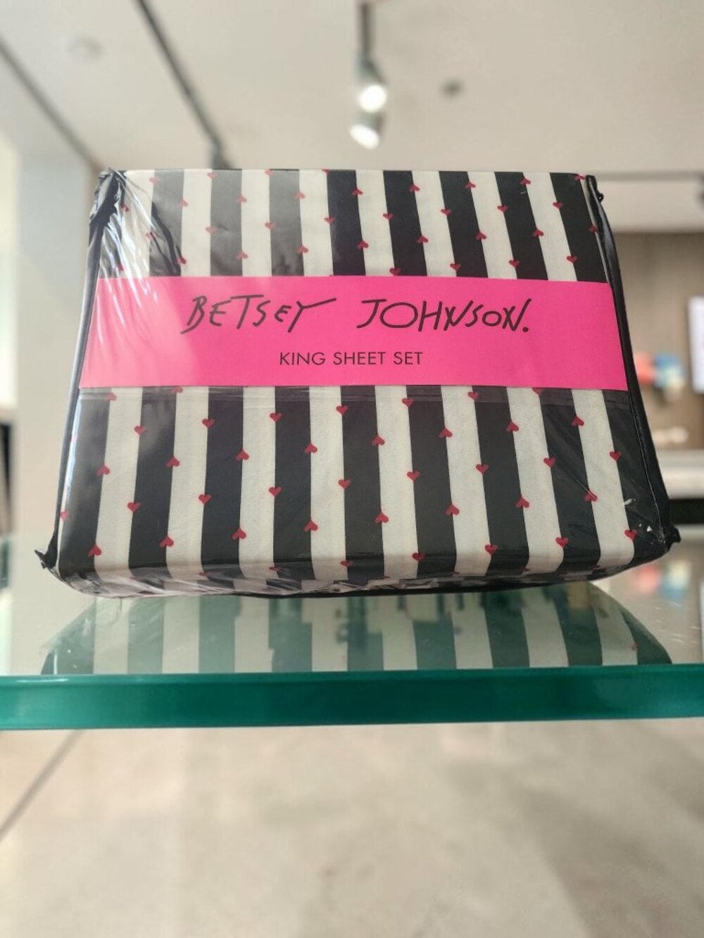 Betsey Johnson “Wonderland Stripe” King Sheet Set